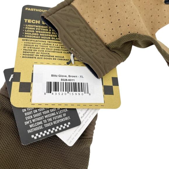Fasthouse Blitz Glove - Brown Full Finger MTB Size XL NEW with tags! - Picture 3 of 3